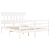 Bed Frame without Mattress White Small Double Solid Wood 3195127