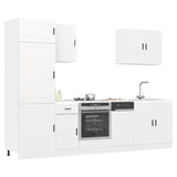 ZNTS 7 Piece Kitchen Cabinet Set Kalmar White Engineered Wood 3314781