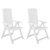 Garden Chair Set of 2 White Plastic Standard 48760