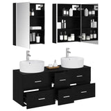 Bathroom Furniture Set 5 pcs Black Oak 3406928