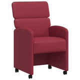 Dining Chairs with Wheels 2 pcs Wine red 58 x 65 x 98 cm 42017887