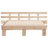 Bed Frame with Headboard Brown 140 x 200 cm Solid Pine Wood 3385688