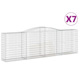 Arched Gabion Baskets 7 pcs 400x50x120/140 cm Galvanised Iron 3147014