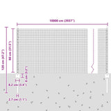 Welded Wire Fence with Posts 100 x 0.8 m PVC-Coated Steel Green 3336542