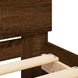 Bed Frame without Mattress with Headboard Brown Oak 75x190 cm Small Single 838665