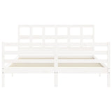 Bed Frame without Mattress White 160x200 cm Solid Wood 3194842