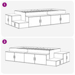 Storage Bed Frame White 244 x 118 x 53.5 cm Engineered wood 3335565