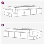 Storage Bed Frame White 244 x 118 x 53.5 cm Engineered wood 3335565