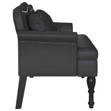 Chesterfield Bench Black 120.5 x 65 x 75 cm Faux Leather 42019284