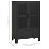 Industrial Storage Chest Black Metal 339621