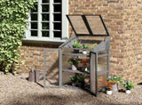 Wooden Cold Frame Polycarbonate Greenhouse with Openable Top Cover and Double Door, Grow House for T3398P314744