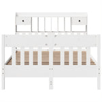 ZNTS Bed Frame without Mattress White 150x200 cm King Size Solid Wood Pine 3323258