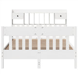 ZNTS Bed Frame without Mattress White 150x200 cm King Size Solid Wood Pine 3323258