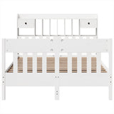 Bed Frame without Mattress White 150x200 cm King Size Solid Wood Pine 3323258