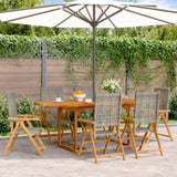 ZNTS 7 Piece Garden Dining Set Grey Poly Rattan and Solid Wood 3281719