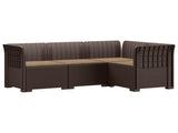 4-Seater Garden Sofa with Cushions Rattan Look PP Brown 3443968