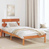 Bed Frame with Headboard Brown 80 x 200 cm Solid Pine wood 872136