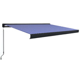 Manual Cassette Awning 350x250 cm Blue and White 3052701