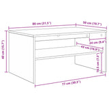 Coffee Table White 80 x 50 x 40 cm Engineered Wood 8000276