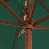 Garden Parasol with Wooden Pole Green 299x240 cm 363168