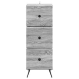Drawer Cabinet Grey Sonoma 33 x 34.5 x 90 cm Engineered Wood 895541