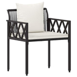 Outdoor Furniture Set 3 pcs Black and Cream White Poly Rattan 42025347