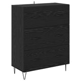 Highboard with Drawer 2 pcs Black Oak Engineered Wood and Glass 3416232