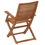 Folding Garden Chairs with Armrest 2 pcs Solid Wood Acacia 367698