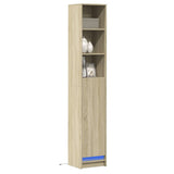 Sideboard with LED Sonoma Oak 36x32.5x200 cm Engineered Wood 852126