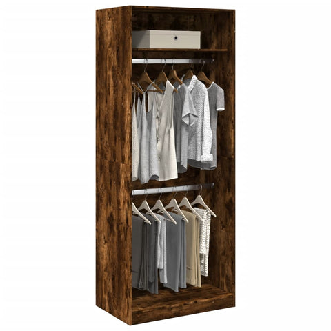 Wardrobe Smoked Oak 80x50x200 cm Engineered Wood 3307796