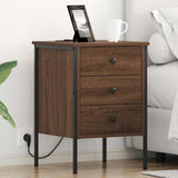 Bedside Cabinet Brown Oak 42 x 41 x 61 cm Engineered Wood 859488