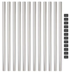 Fence Posts 12 pcs Silver 120 cm Powder-coated steel 42012788