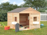 Playhouse with Lockable Door and Flower Pots Solid Wood Fir 93687
