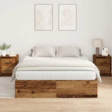 Storage Bed Frame Old Wood 135 x 190 cm Engineered Wood 3335443