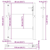 Garden Gate with Lock Black 110 x 155 cm Powder-Coated Steel 42015906