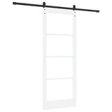 Sliding Door ORKDAL White 83 x 211 cm Solid Pine Wood and Glass 3331972