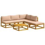 Sofa Set 6 pcs Natural Solid Acacia Wood 3417299