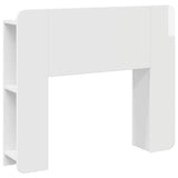 Headboard Cabinet with Storage High Gloss White Engineered Wood 8001196