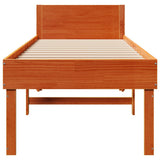 Bed Frame without Mattress Wax Brown 75x190 cm Small Single Solid Wood Pine 855746