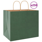 Paper Bags 250 pcs with Handles Green 32x22x28 cm 4101736