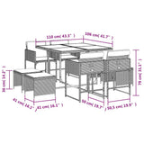 9 Piece Garden Dining Set with Cushions Black Poly Rattan 3211315