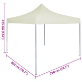 Party Tent Folding Cream 200 x 200 x 315 cm Oxford Fabric 42023508