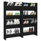 Wall Shoe Cabinets 4 pcs Black 60x18x60 cm Engineered Wood 806719