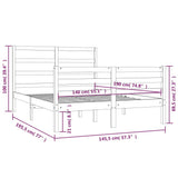 Bed Frame without Mattress White Solid Wood Pine 140x190 cm 3104987