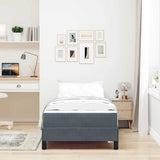 Box Spring Bed with Mattress Dark Grey 100 x 210 cm Fabric 3398732