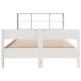 Bookcase Bed without Mattress White 140x200cm Solid Wood Pine 3322988