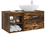 Bathroom Furniture Set 2 pcs Smoked Oak Engineered Wood 3403916