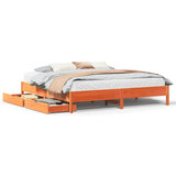 Bed Frame without Mattress Wax Brown 200x200 cm Solid Wood Pine 3301700