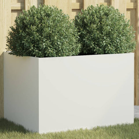Planter White 62x47x46 cm Steel 841602