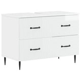 2 Piece Bathroom Cabinet Set HAARLEM High Gloss White 3417535